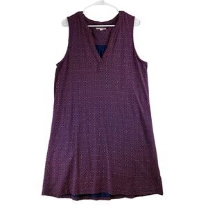 Stewart Simmons Sheath Dress Split Neck Womens Large 100% Cotton Office Everyday